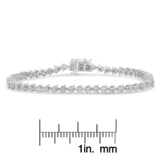 Sterling Silver Diamond Tennis Link Bracelet (0.5 cttw, I-J Color, I3 Clarity) - Puritific