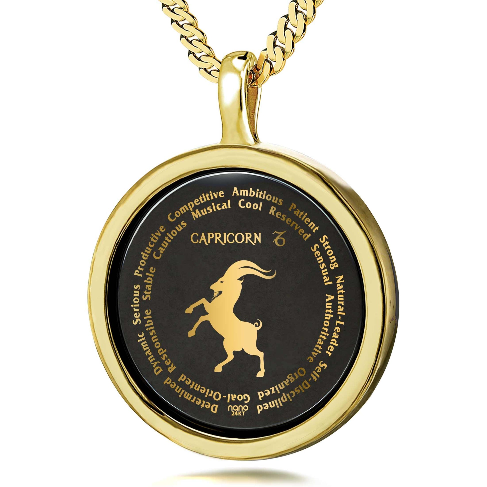 Capricorn Necklaces for Lovers of the Zodiac 24k Gold Inscribed - Puritific