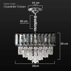 Crystal Chrome Rectangular Droplet Ceiling Chandelier  ~5426-3