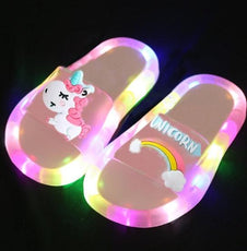 Children‘s Cartoon Animals Prints Lighted Slippers - Puritific