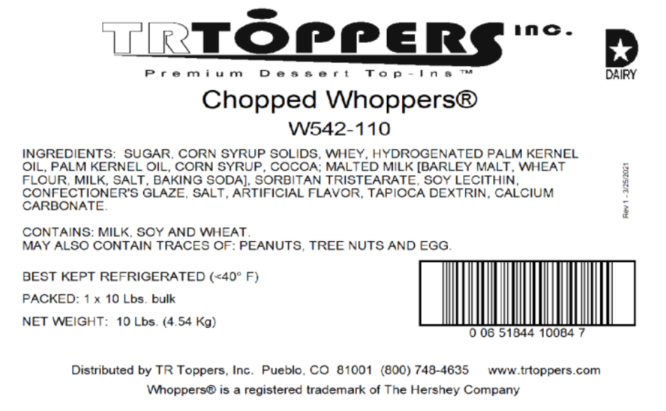 Whoppers Candy Toppings | TR Toppers W542-110 | Premium Dessert Toppings, Mix-Ins and Inclusions | Canadian Distribution-3