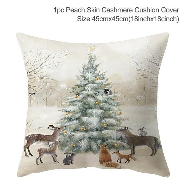 Christmas Elk Tree Cushion Cover - Puritific