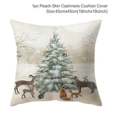 Christmas Elk Tree Cushion Cover - Puritific