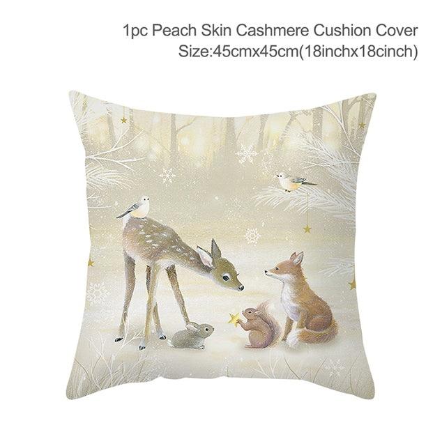 Christmas Elk Tree Cushion Cover - Puritific