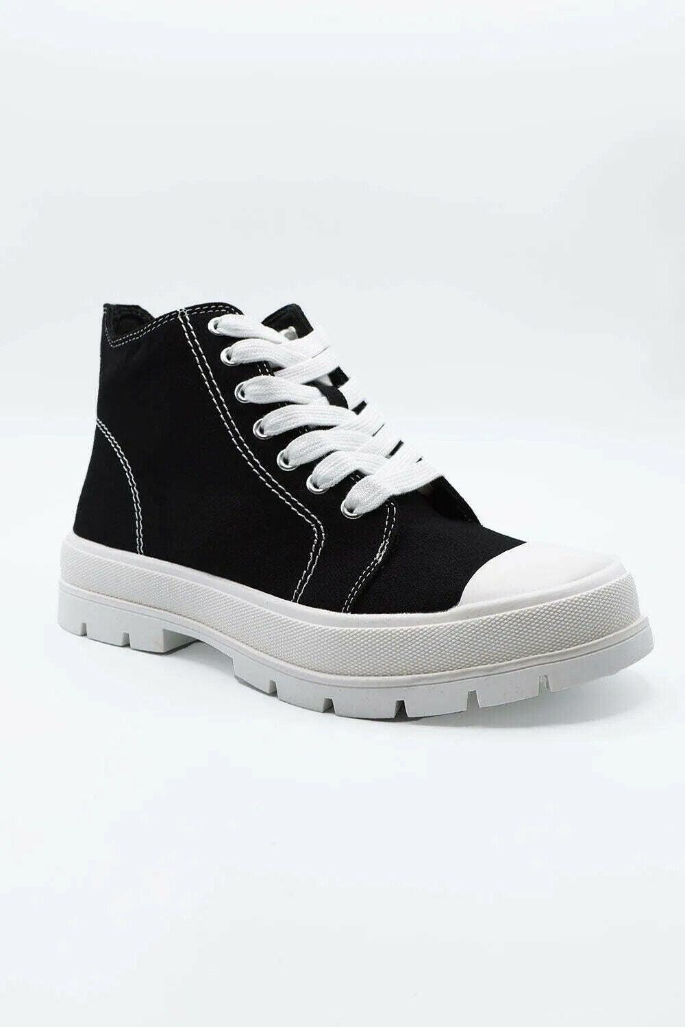 Chunky Platform Heel High-Top Sneakers - Puritific