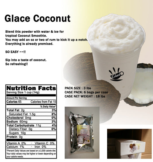 Coconut 4 in 1 Mix for Bubble Tea, Smoothies, Lattes and Frappes, 3 lbs. Bag (Case 6 x 3 lbs. Bags) - Made in the USA-1