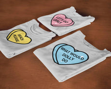 Conversation Heart Shirts❤️🧡💙💛 Phrase + Color Options! For Your Bachelorette Party - Puritific