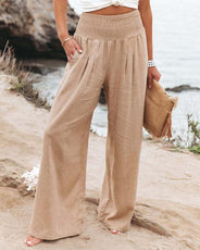 Cotton Linen Pockets Long Trousers - Puritific