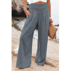 Cotton Linen Pockets Long Trousers - Puritific