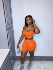 Crop Top Shorts Two Piece Set - Puritific