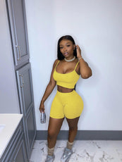 Crop Top Shorts Two Piece Set - Puritific