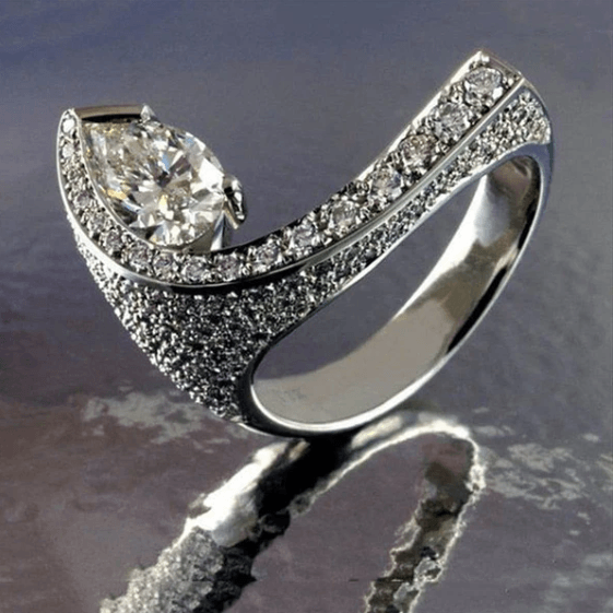 Crystal Water Drop Stone Ring - Puritific