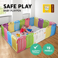 Cuddly Baby 19-Panel Plastic Baby Playpen Kids Toddler Fence-2