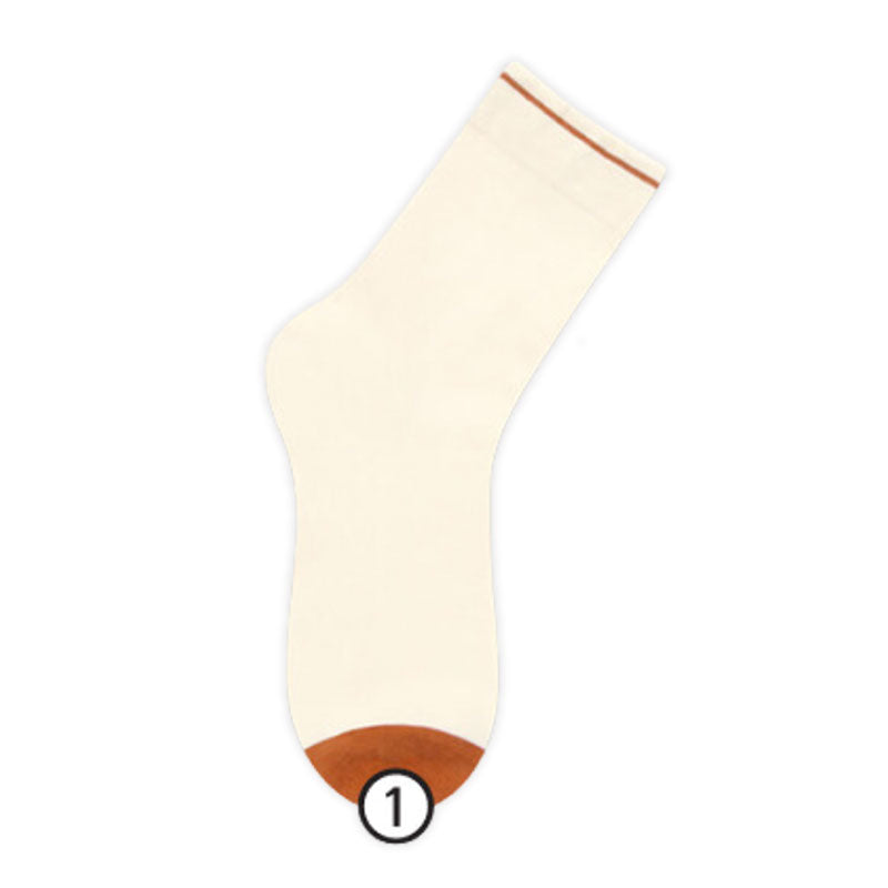 Cuff Color Quarter Socks-1