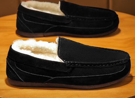 Fluffy Men's Slippers Toasty Black - Puritific