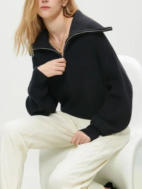 Turtleneck Zipper Sweater - Puritific