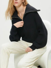 Turtleneck Zipper Sweater - Puritific