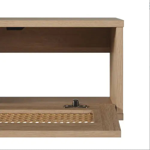 Modern Rattan-Door Floating TV Stand For TVs Up To 65 Inches