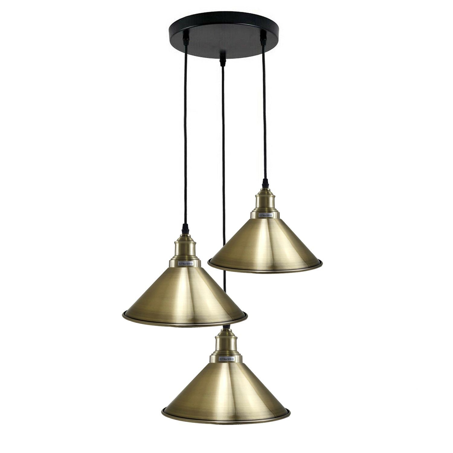 3 Pendant Light Fixture Brass Over the Kitchen Island~1302-9