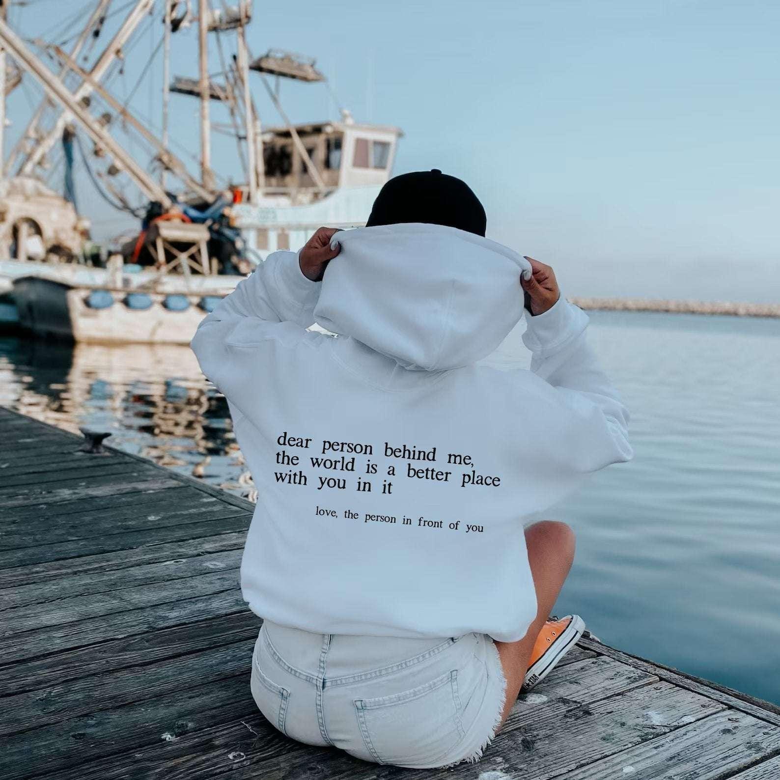 "Dear Person behind Me" Hoodie Women's Clothing