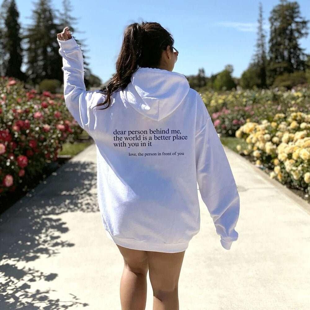 "Dear Person behind Me" Hoodie Women's Clothing