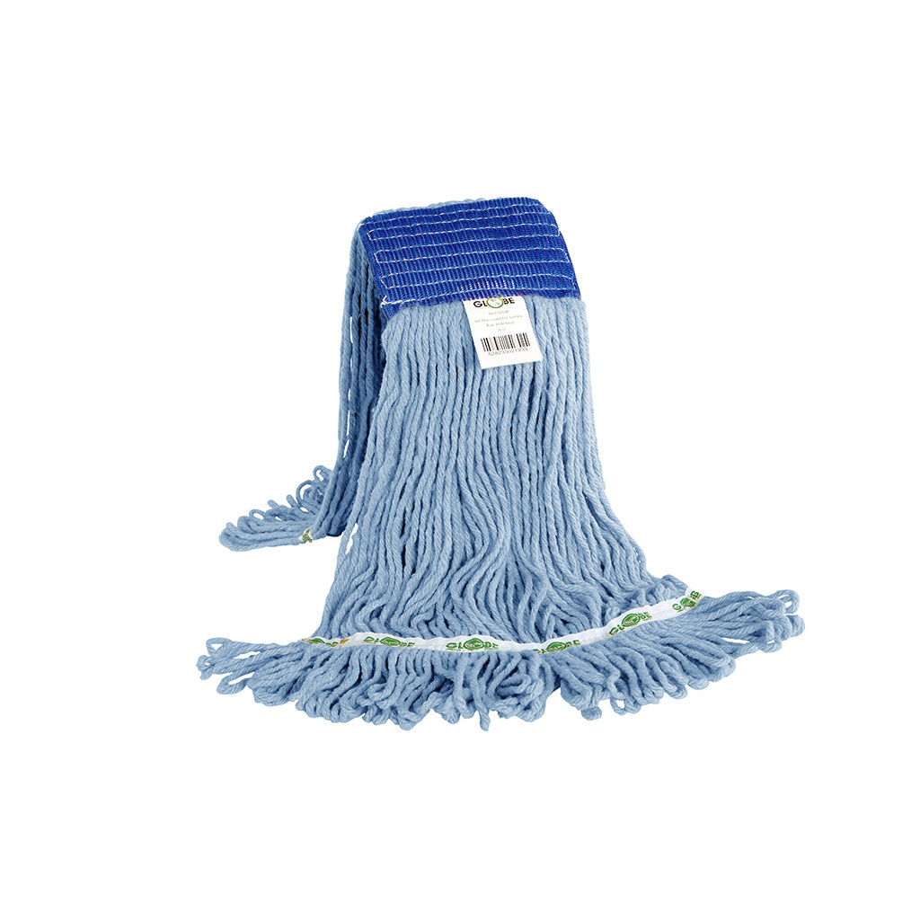 Syn-Pro® Synthetic 5 Inch Wide Band Wet Blue Looped End Mop - Sold By The Case-4