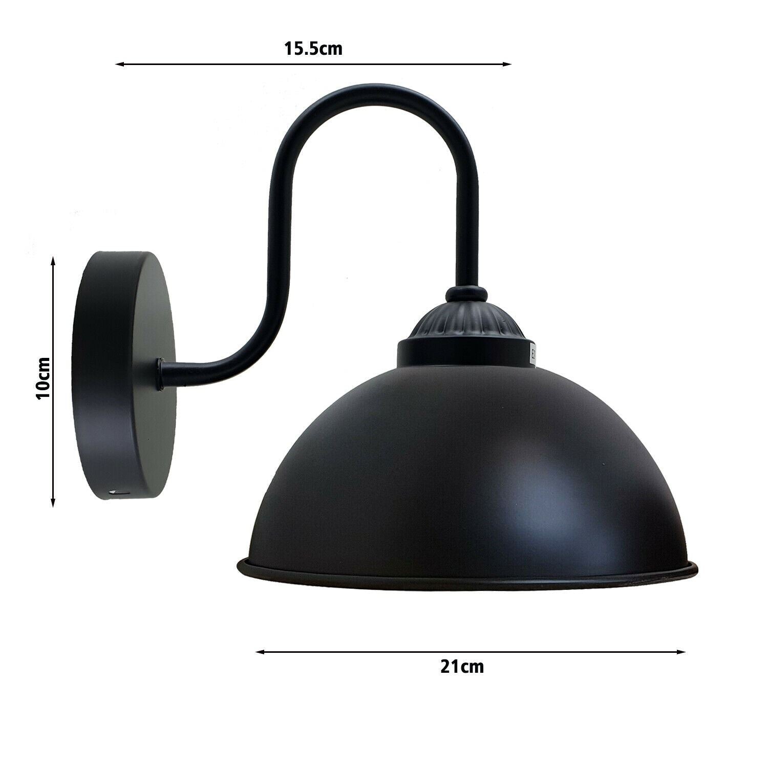 Retro Wall Lamp with Dome Metal Shade, E27 Indoor Wall Lighting Fixtures~1264-1