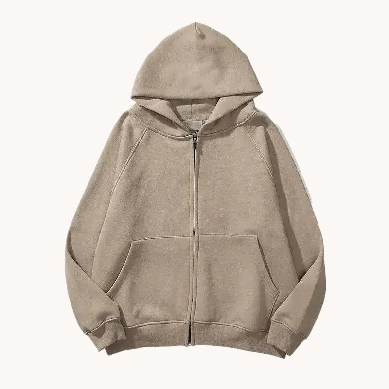 Plain Zip-Up Hoodie - Puritific