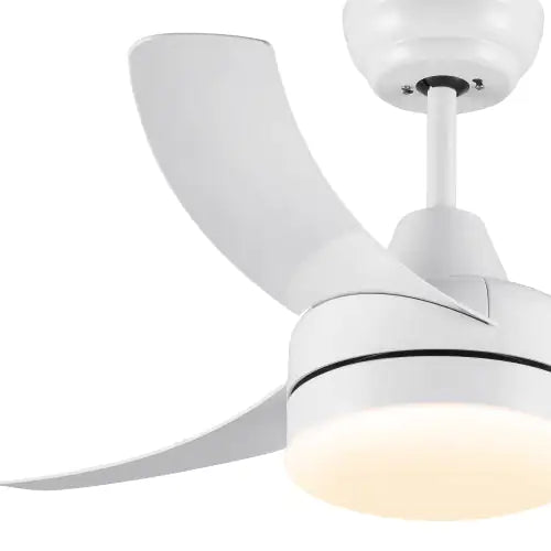 42 Inch Indoor White Ceiling Fan With LED Light