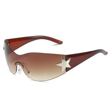 Y2K Star Punk Sports Sunglasses - UV400 Designer Sun Goggles for Men and Women - Puritific