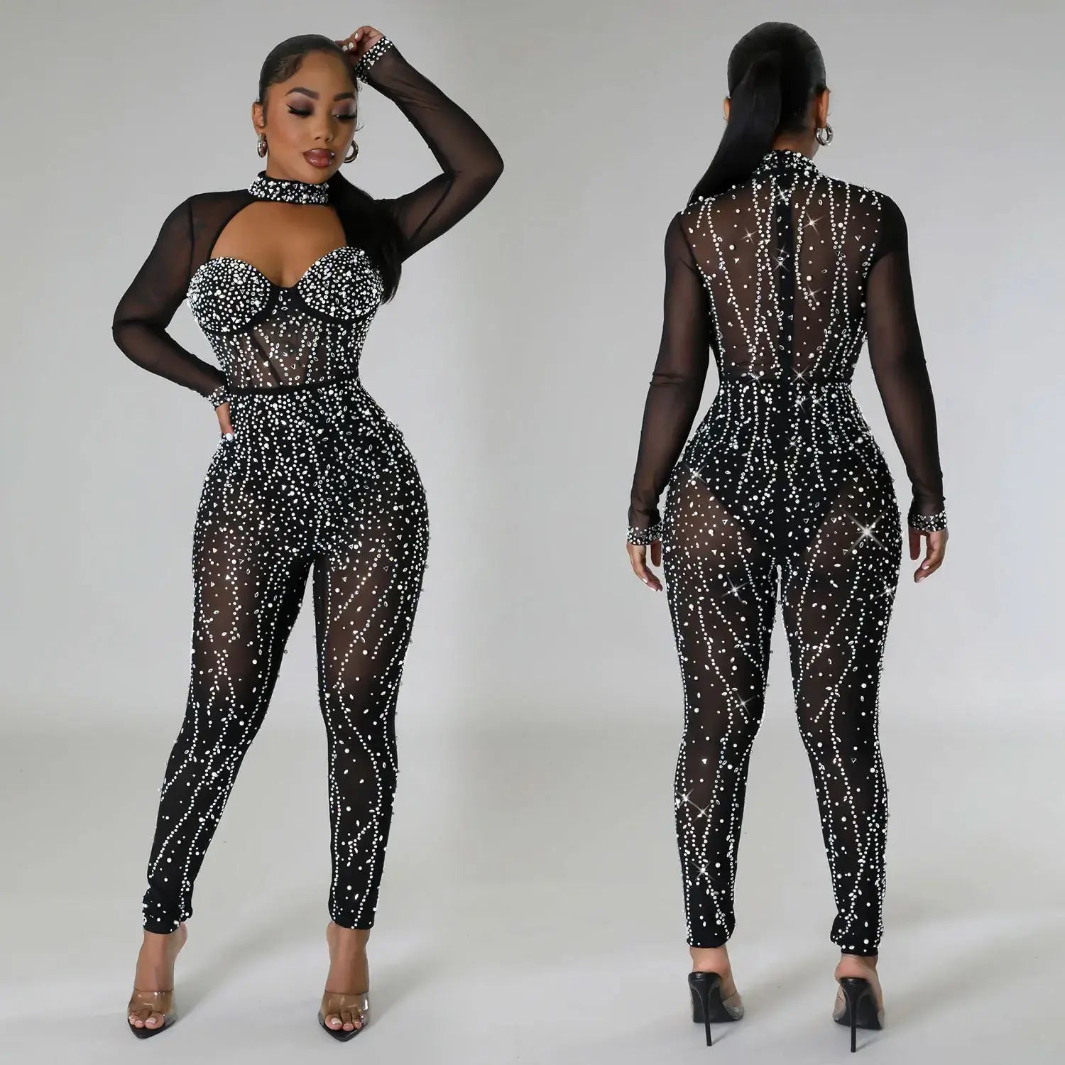 Sheer MeshSee Through Jumpsuit - Puritific