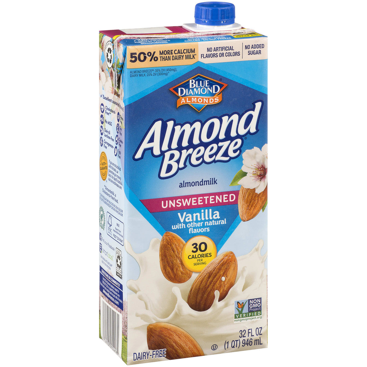 Blue Diamond Vanilla Almond Breeze Unsweetened (12x32 Oz)-1