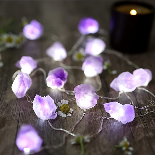 Natural Amethyst Decorative Lights Stones - Puritific