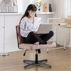 Armless Office Desk Chair No Wheels