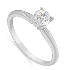 GIA Certified 14K Gold 1/2 Cttw Diamond Solitaire Engagement Ring (H Color, SI1 Clarity) - Puritific