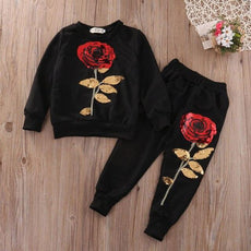 Fashion Girls Kids Rose Flower Outfits - Puritific