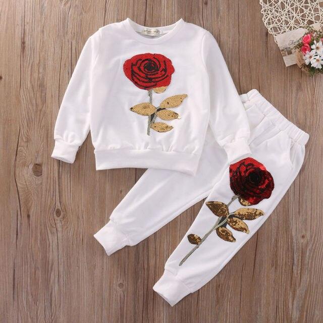 Fashion Girls Kids Rose Flower Outfits - Puritific