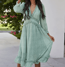 Fashion Long Sleeve Midi Dress - Puritific