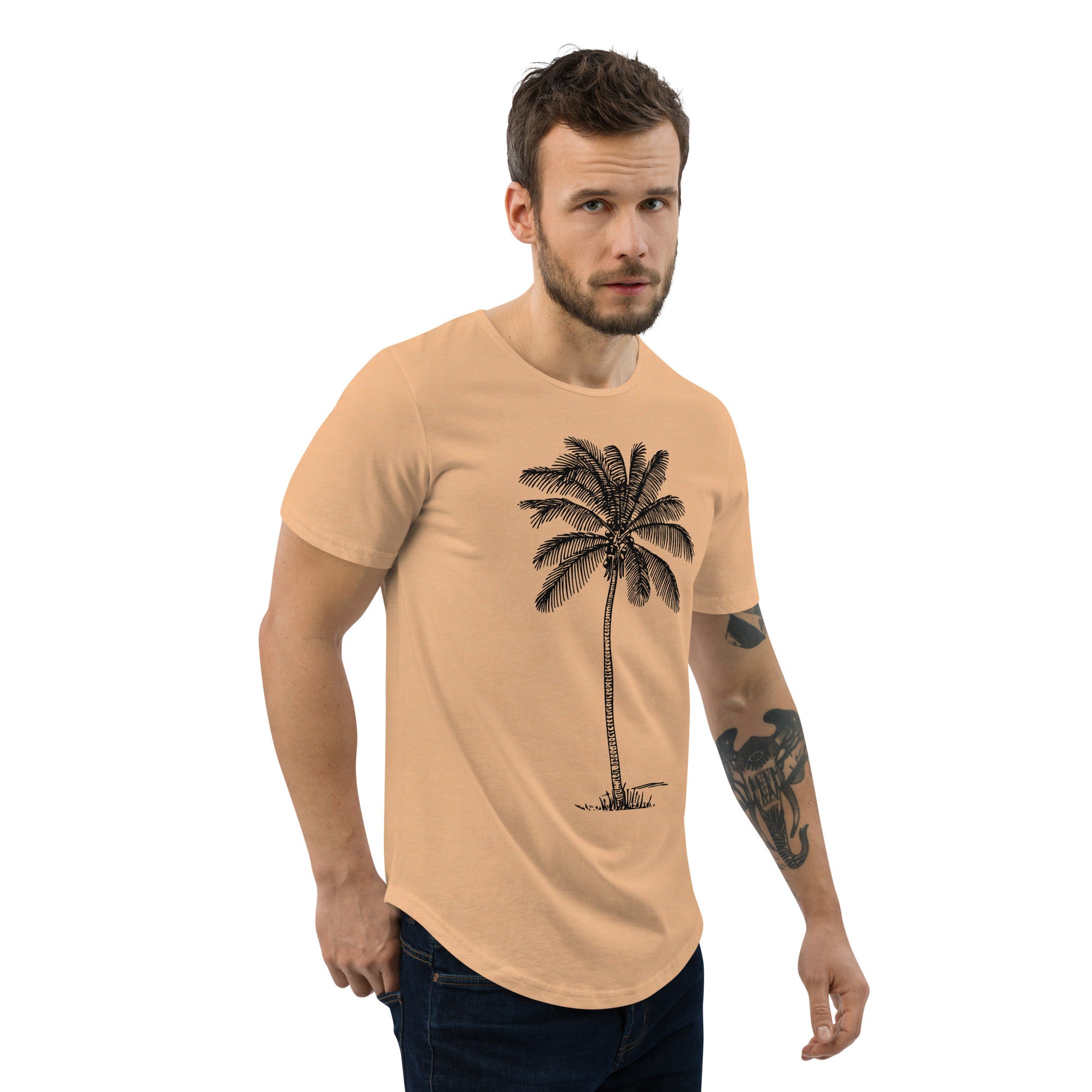 Coco Palm Men's Curved Hem T-Shirt-7