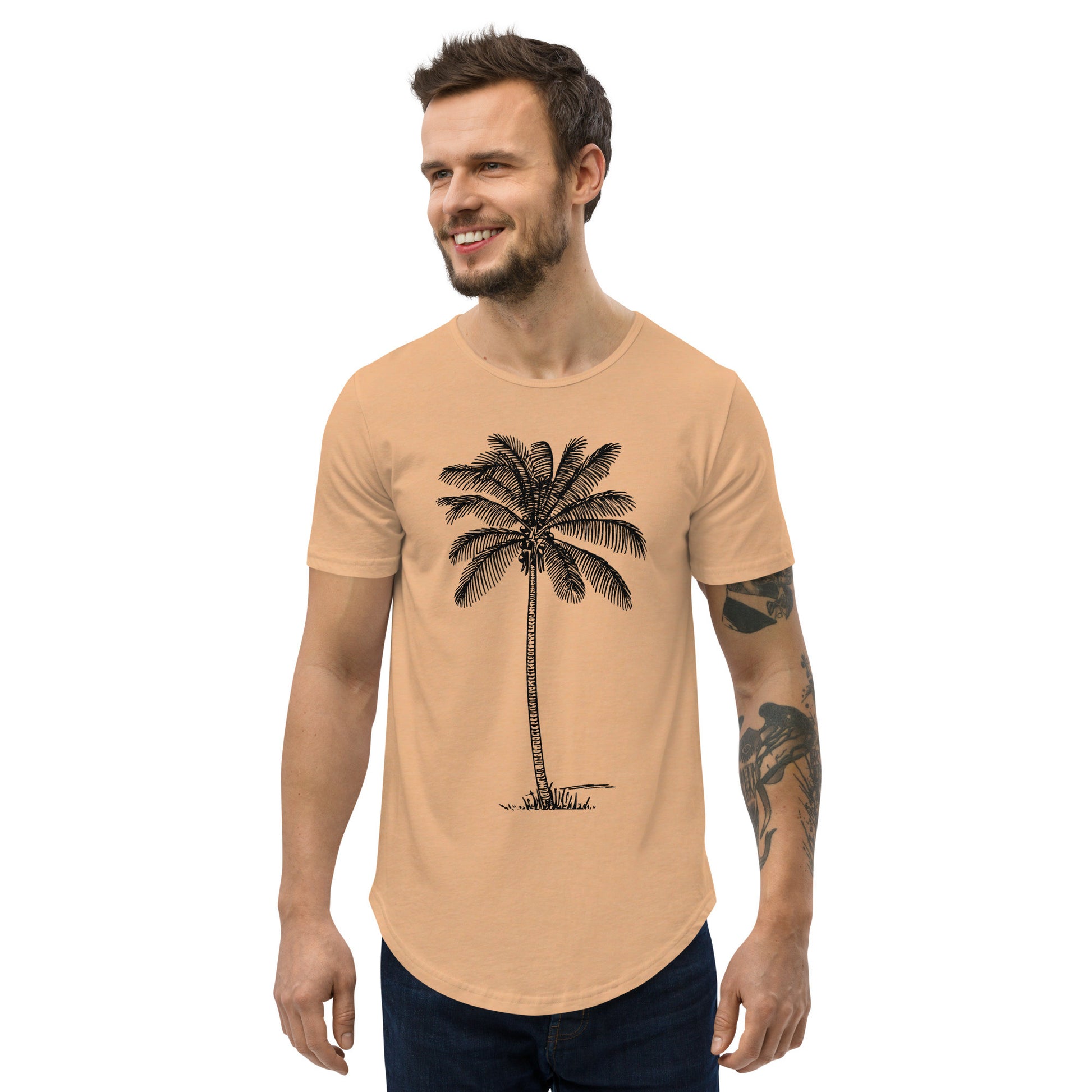 Coco Palm Men's Curved Hem T-Shirt-5