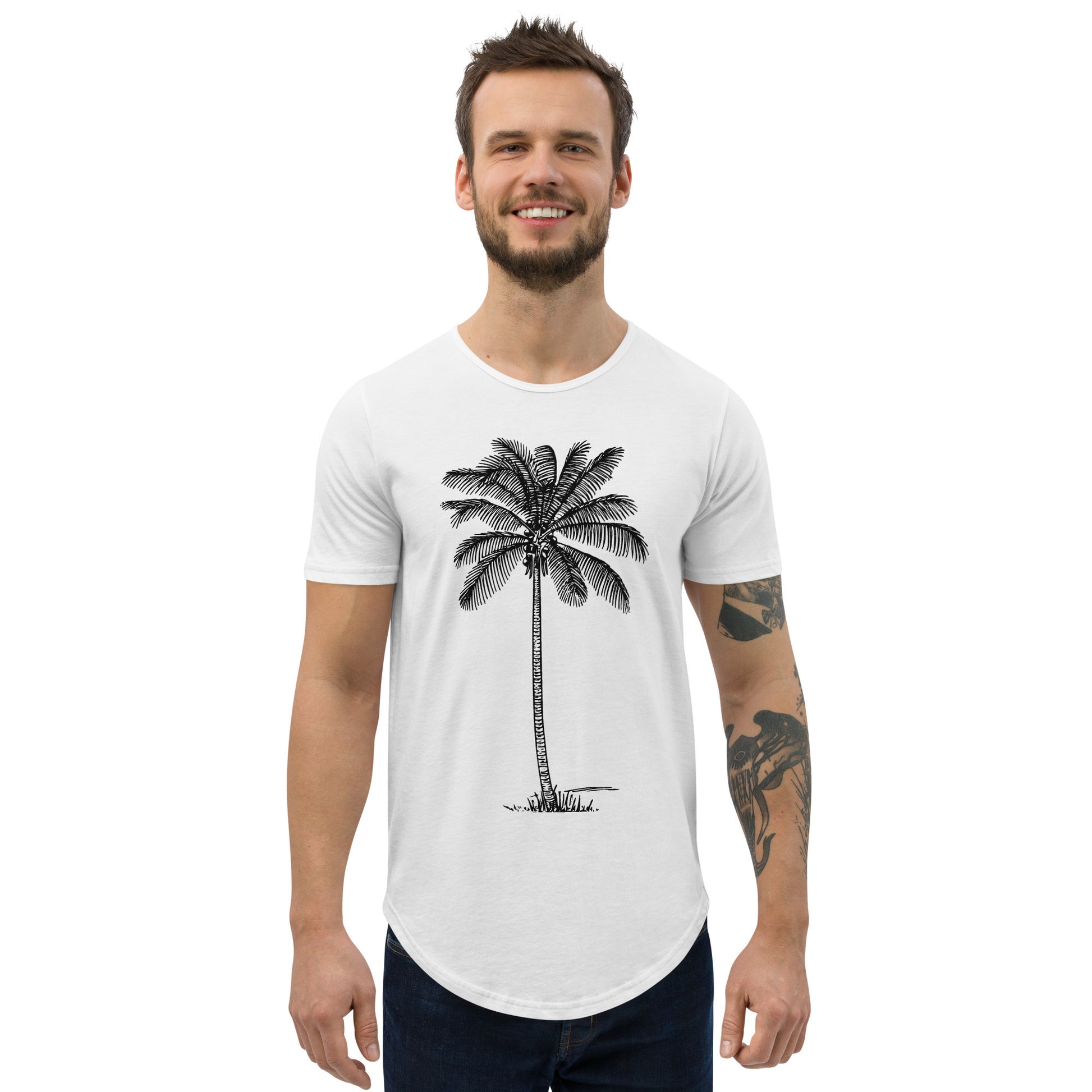 Coco Palm Men's Curved Hem T-Shirt-8