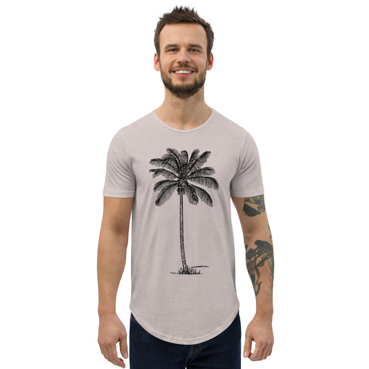 Coco Palm Men's Curved Hem T-Shirt-1