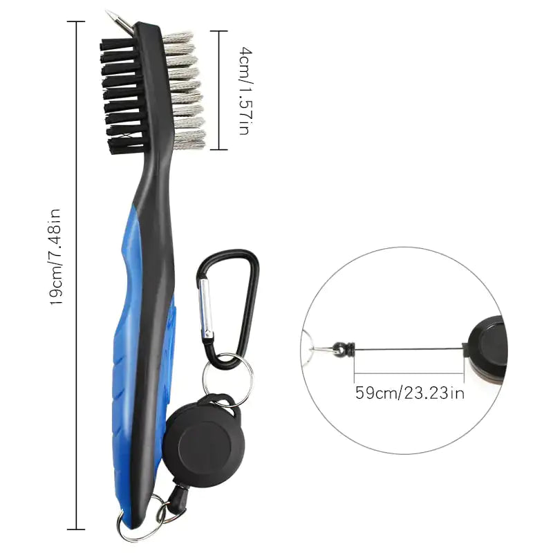 Golf Cleaning Brush For Club With Carabiner Groove Sharpene - Puritific