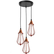 Vintage Industrial Retro Metal Cage Lampshade Ceiling Hanging Pendant Lights E27-4079-2