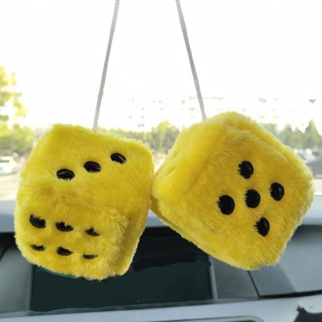 Fuzzy Plush Dice Car Accessory - Puritific