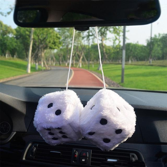 Fuzzy Plush Dice Car Accessory - Puritific