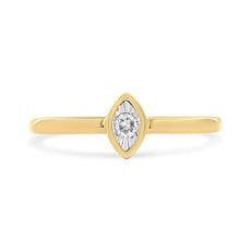 14K Yellow Gold Plated .925 Sterling Silver 1/20 Cttw Miracle Set Diamond Ring (J-K Color, I1-I2 Clarity) - Puritific