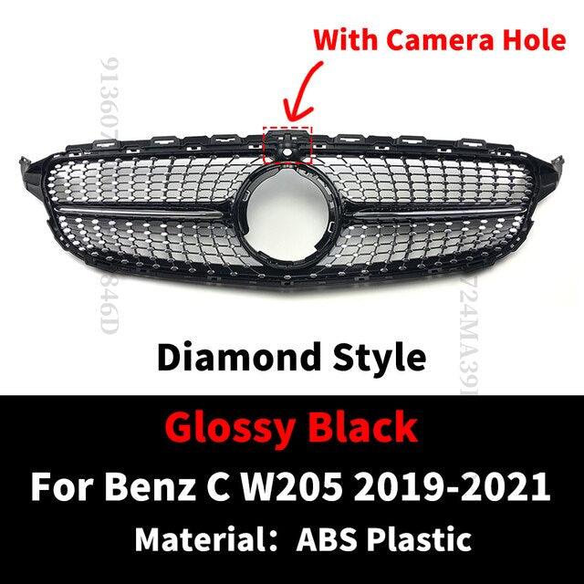 GT GTR Diamond Front Inlet Grille Bumper Grill Mesh For Mercedes W205 C205 S205 C43 AMG Benz C 2014-2021 C200 C260 C250 180 C300 - Puritific