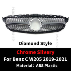 GT GTR Diamond Front Inlet Grille Bumper Grill Mesh For Mercedes W205 C205 S205 C43 AMG Benz C 2014-2021 C200 C260 C250 180 C300 - Puritific