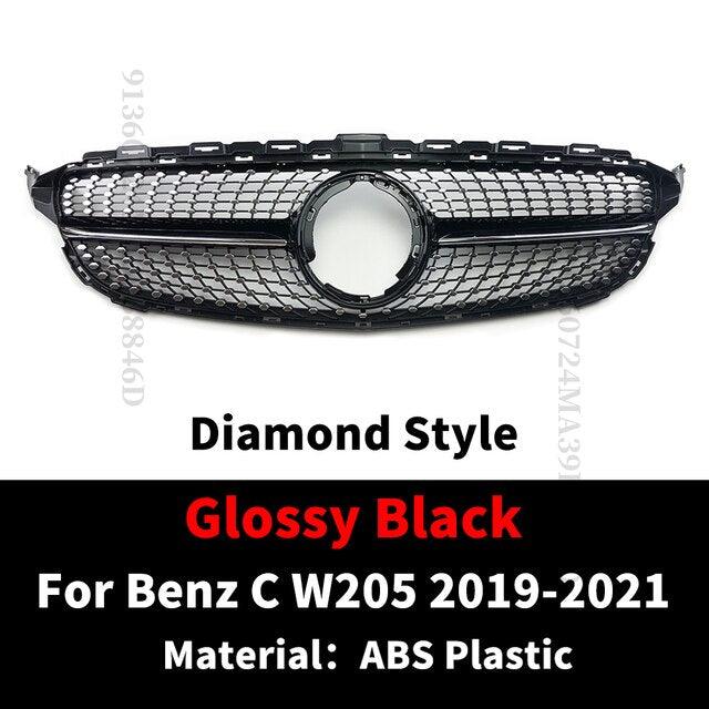 GT GTR Diamond Front Inlet Grille Bumper Grill Mesh For Mercedes W205 C205 S205 C43 AMG Benz C 2014-2021 C200 C260 C250 180 C300 - Puritific